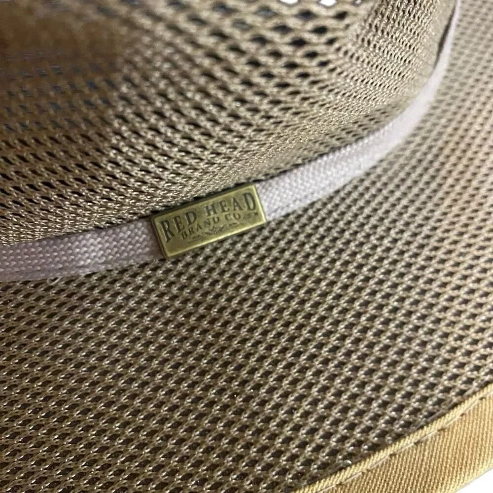 Red head brand Co fisher man hat tan blue